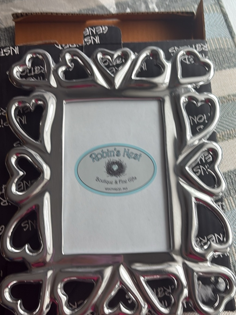 Inspired Generations  Silver Heart Frame with Heart Motif- NIB